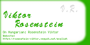 viktor rosenstein business card